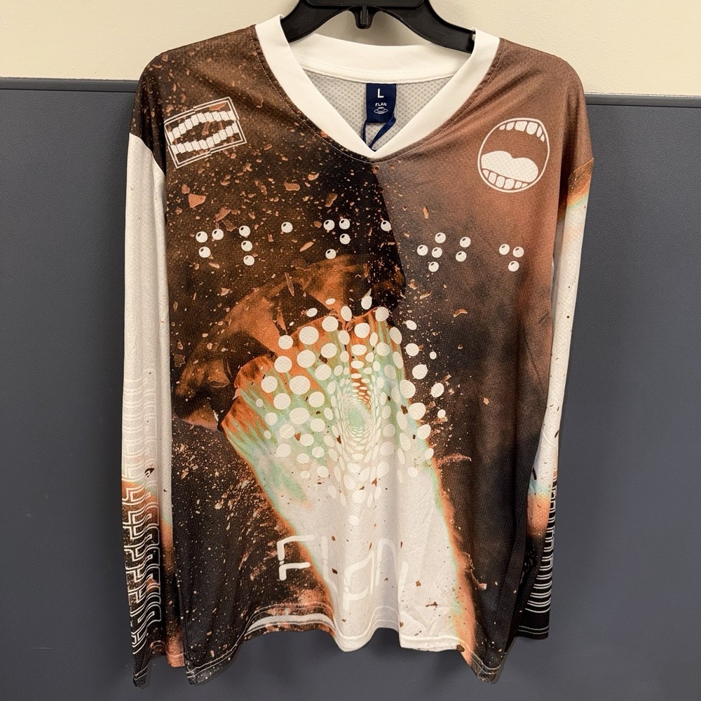 FLAN LABS Rocket Soccer‎ Jersey Mens L Graphics Breathable Lightweight NWT